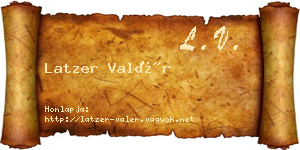 Latzer Valér névjegykártya